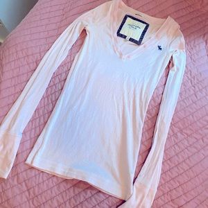 Light pink long sleeve Abercrombie & Fitch